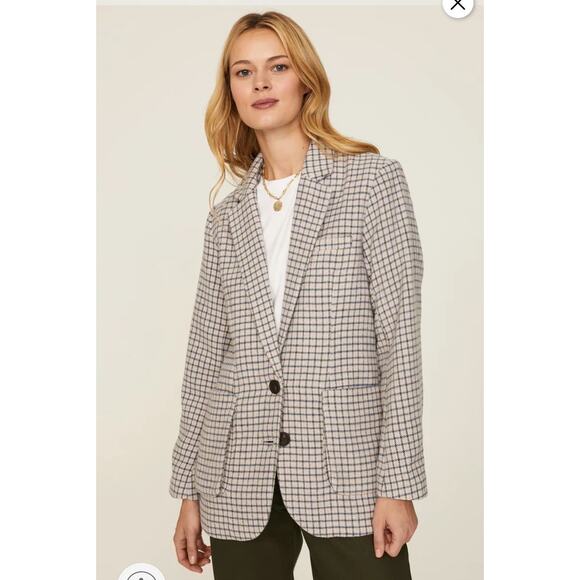Rails Blazer Windsor Plaid Soft Wool Blend 4 Button Sleeve Lined Med - Picture 1 of 16